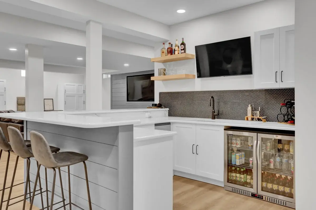 White kitchen remodel with custom cabinetry by JB Plumbing HVAC in Reading PA