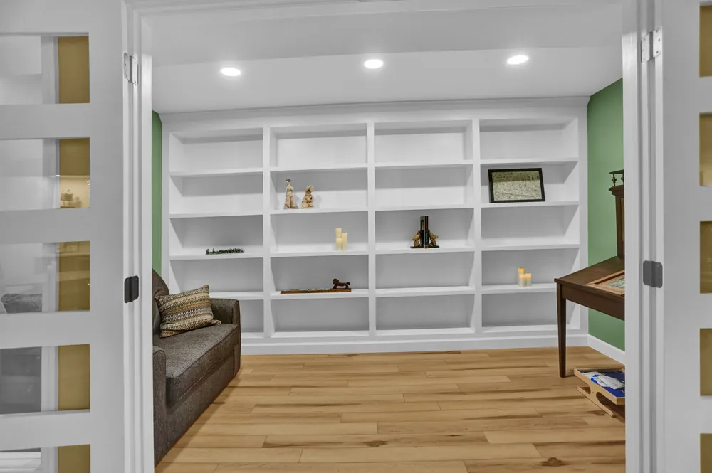 Built-in book shelf detail from a JB Plumbing HVAC construction remodel